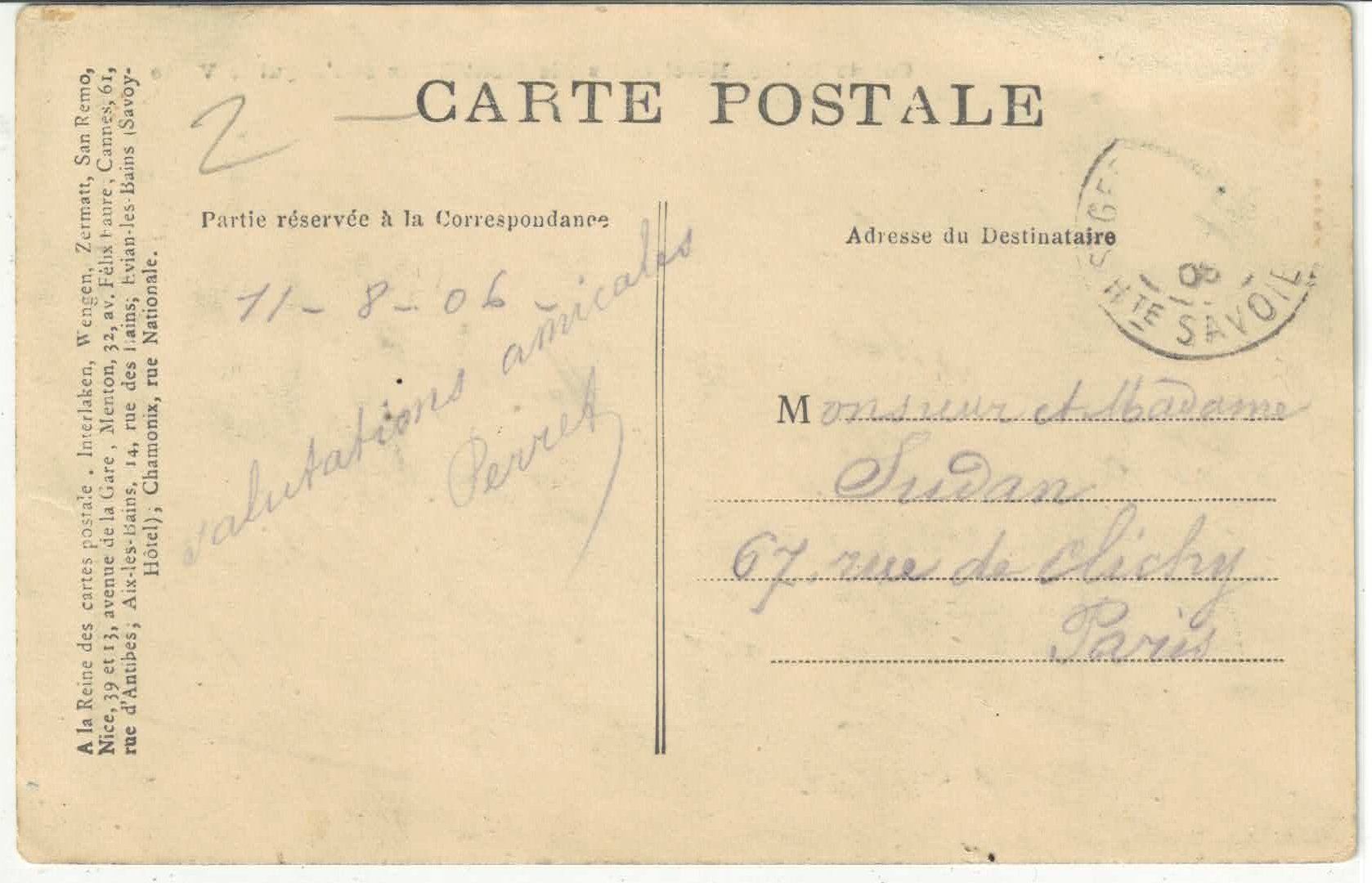 Ansichtskarten: Col de Balme - Hotel Suisse - animee – Gebraucht aus Ettingen von Kartenplanet 1