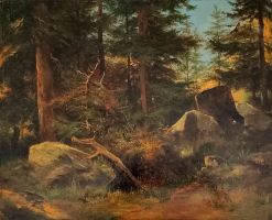 Meisterliches Waldstück, Öl /Leinwand,19. Jh.