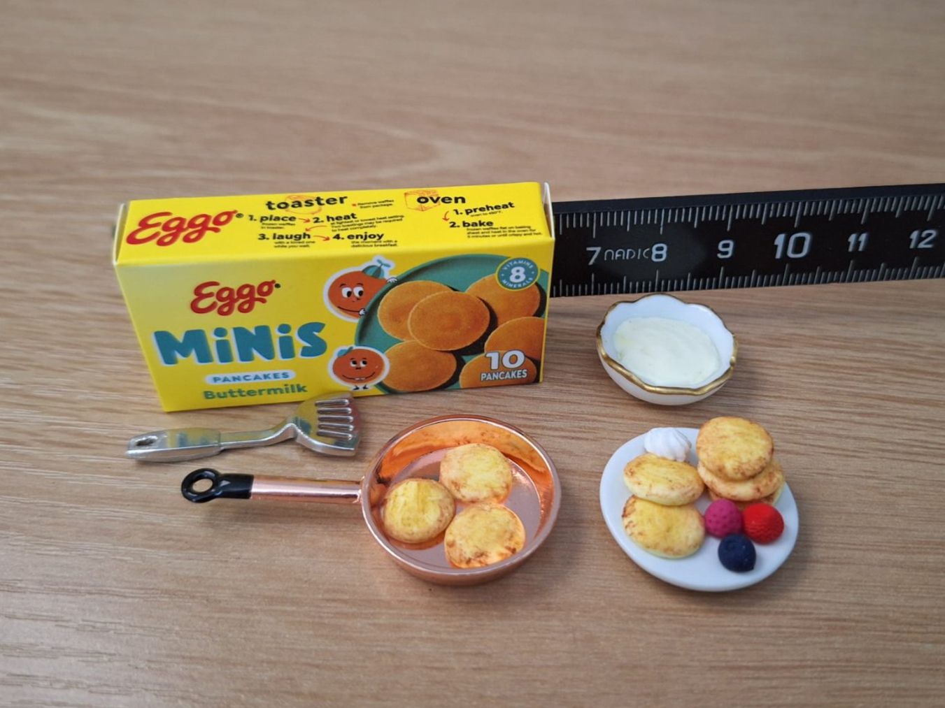 Case e mobili per bambole: Puppenhaus Pancakes Set – Nuovo (secondo la descrizione) da Zürich venduto da HandmadeTinyFood 1