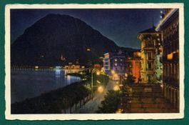 Lugano col Monte S.Salvatore di notte, ungelaufen