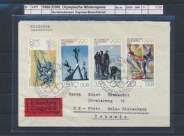 1980 DDR, Olympische Winterspiele, Express - Bedarfsbrief
