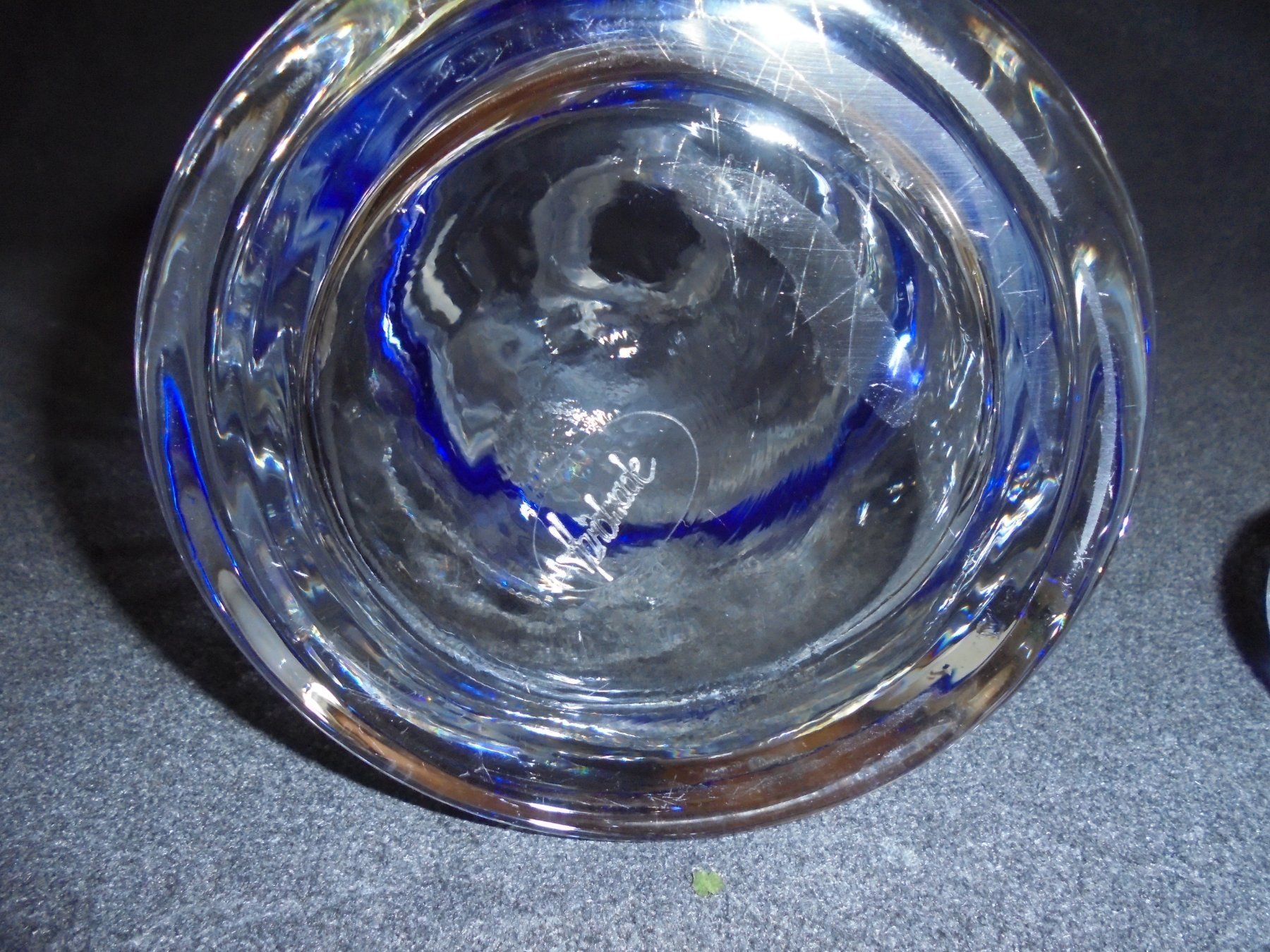 Caraffe: Glas Wasserkaraffe mit Zapfen "Leonardo" 1 Lt. blauer Rand – Usato da Rüschegg-Heubach venduto da Ofen111 3