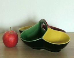Plat apéritif à compartiments, porcelaine Rössler ?, 1950s