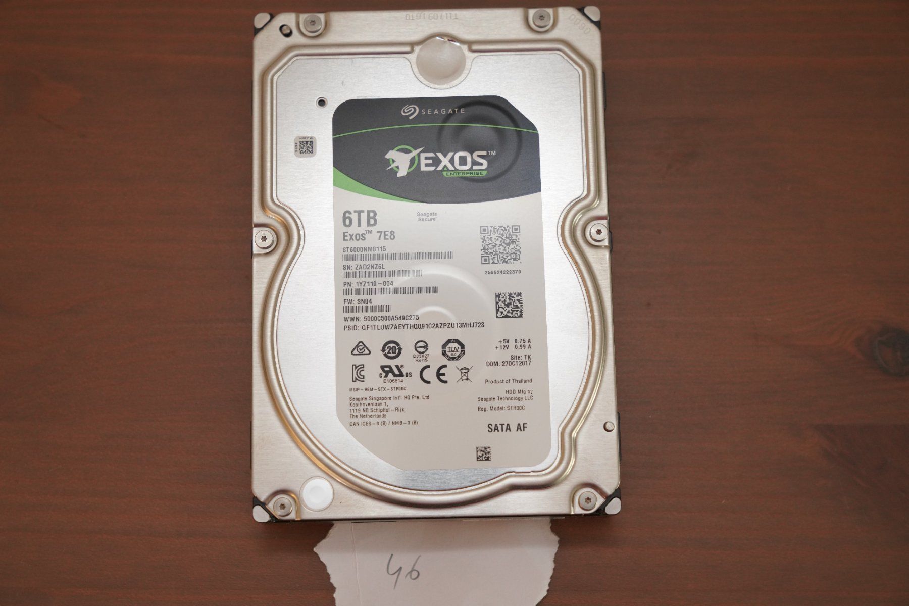Seagate Harddisks: Disk SATA 6Tb Seagate Exos - 61851 Stunden – Gebraucht aus Zürich von Lock5151