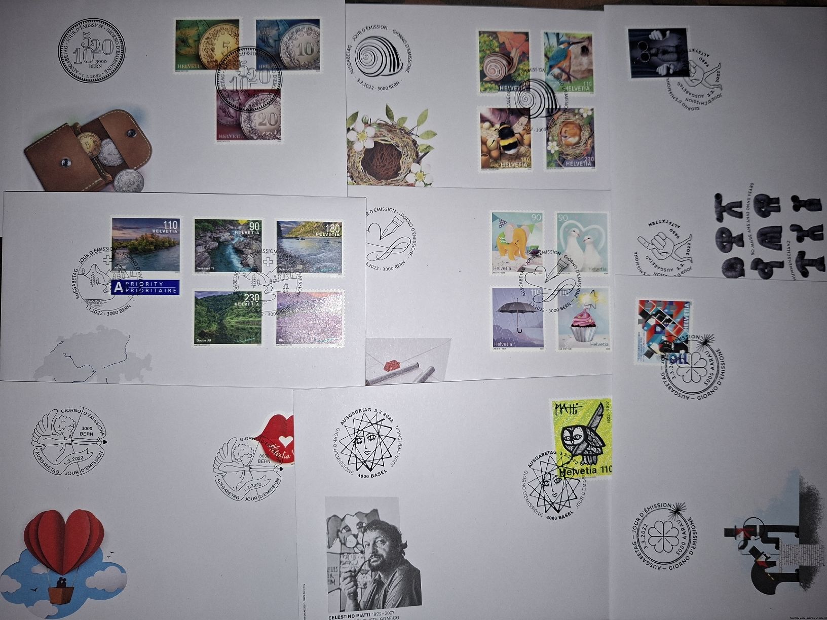 Alle Briefmarken: schweiz / FDC 2022 8Stk  – Gebraucht aus Balgach von SIMEON27