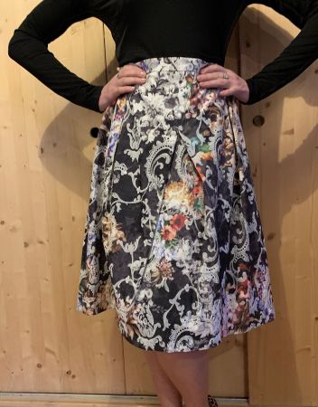 Gonna fantasia floreale Madeleine,cotone satinato,tg M/L-chi