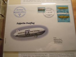 Sonderbrief Zeppelin Postflug 2001, mit Bordsiegelvignette