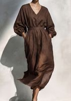 Vestito Midi elegante di Lino- tgM/L-chic per l’estate