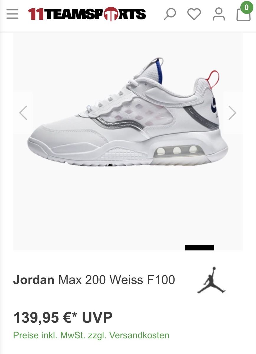 Scarpe da uomo: Jordan Max 200 Weiss Sneaker  – Usato da Schwende venduto da weesli 8