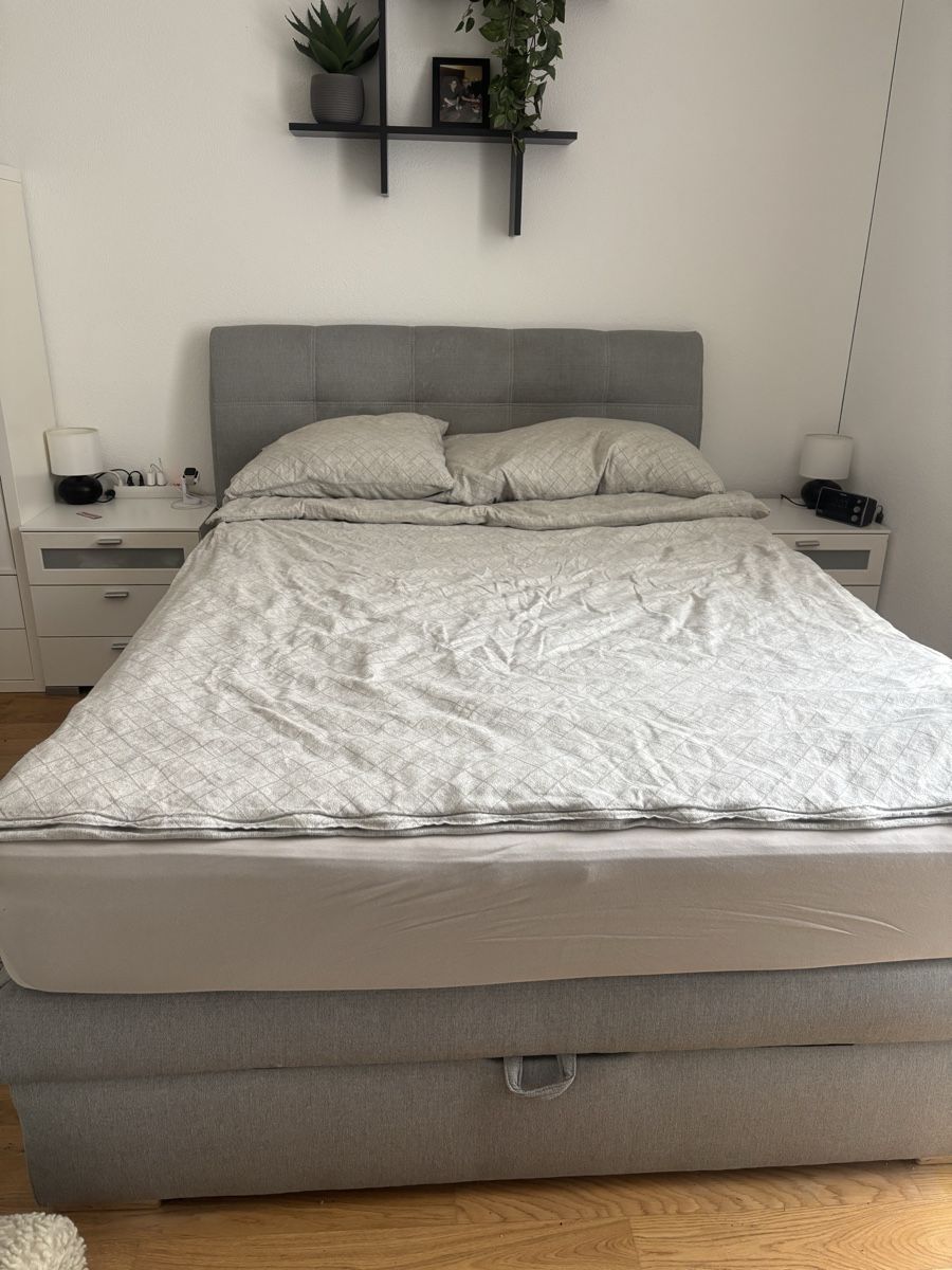 Letti: Boxspringbett mit Bettkasten grau 140x200 – Usato da Staufen venduto da sarinaluescher 1