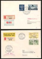 1947/1949 : 2 Flugpost R-Briefe, KP 110.--