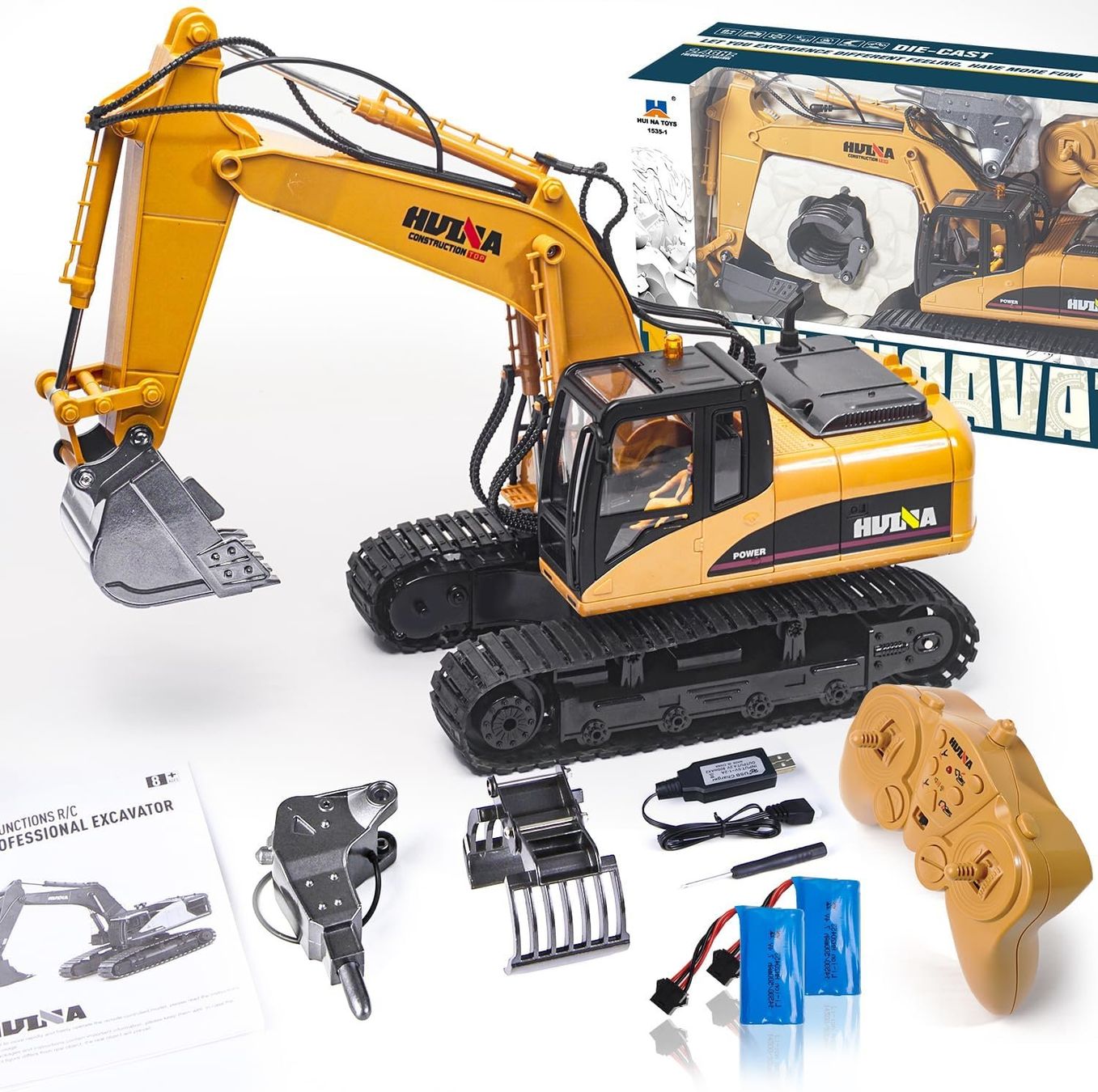RC Modellbau: RC-Bagger Metall 1:14 3-in-1 Raupenbagger mit Akku – Neu und originalverpackt aus Schaffhausen von Alvora