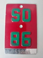 Velonummer SO 86 plaque Velo