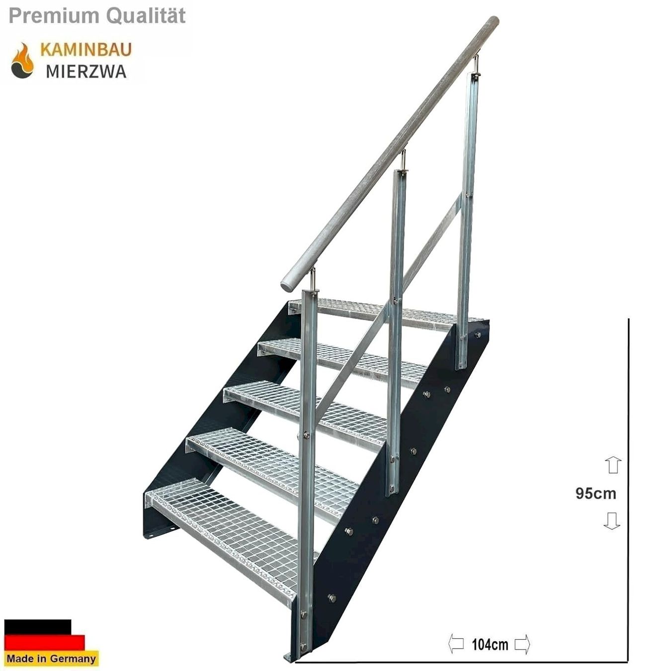 Sonstiges: Stahltreppe 5Stufen+Geländer 100x95cm – Neu und originalverpackt aus Bottighofen von zaap 1