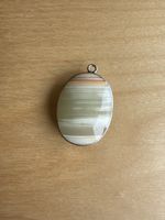 Onyx Amulett Anhänger, Silberfassung, Vintage Schmuck!