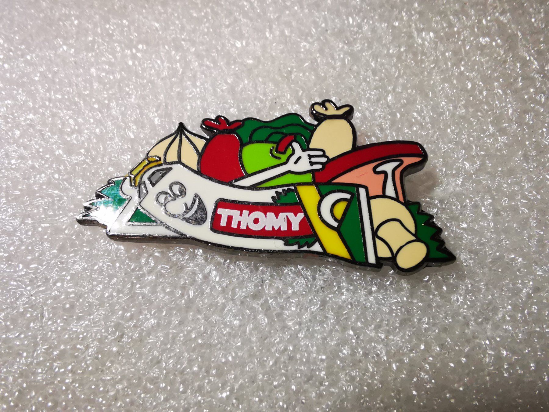 Placchette & Badge: Ansteckpin 8: Thomy – Usato da Oppligen venduto da Pin-Fall-Shop