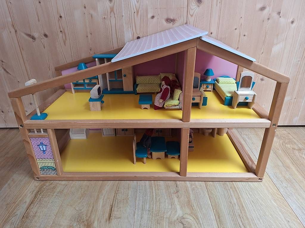 Case e mobili per bambole: Holz Puppenhaus möbeliert – Usato da Aesch ZH venduto da swissbrick 2