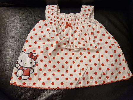 t-shirt été Hello Kitty à pois rouges 80cm