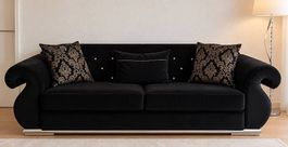 Hochwertiges schwarzes Sofa inkl. Kissen (Set vorhanden)