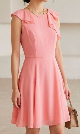 A-Linien Coctailkleid XS Rosa Rüschen | Review Australia 🍑