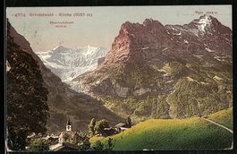 Grindelwald, Teilansicht mit Kirche und 