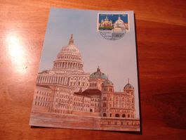 Maximumkarte Gemeinschaftsaufgabe CH-USA, 1991