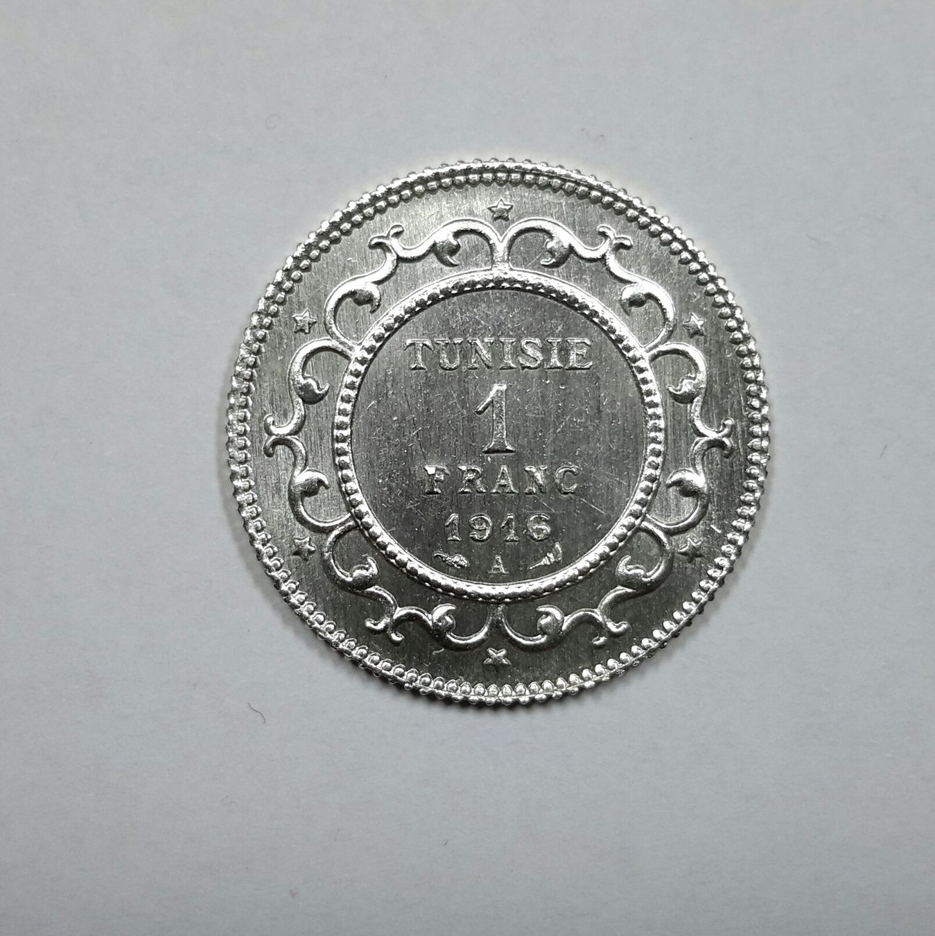 Alle Münzen: 1 Franc , 1916 , Tunesien , Silber . – Gebraucht aus Burgdorf von Olli.34