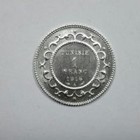 1 Franc , 1916 , Tunesien , Silber .