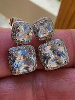 Boucles d'oreille argent avec zircons