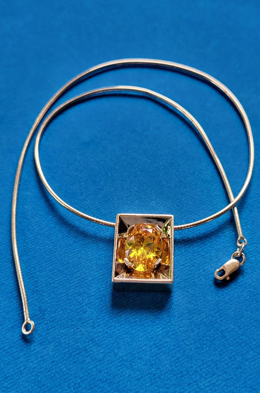Catenine: Gold 585 Collier Mit Stein Anhänger – Usato da Wald ZH venduto da Aniade 4