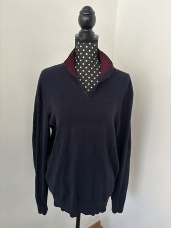 JEREM Herren-Pullover Gr. L – Dunkelblau mit Zipper