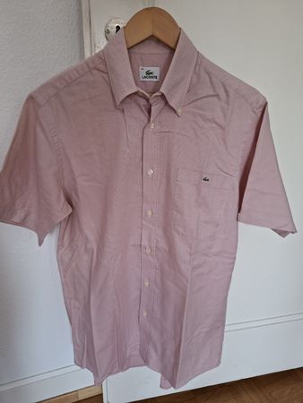 Chemise homme LACOSTE manches courtes rose taille 40 