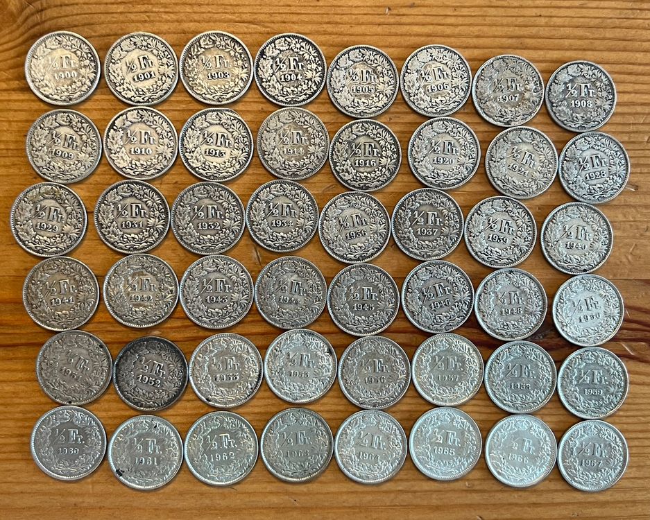 Sammlung 50 Rappen (1900-1967) (Gebraucht) in Zürich für CHF 69 – mit ...
