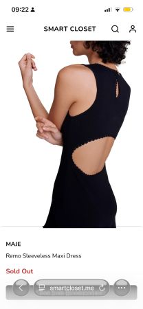 Maje Kleid schwarz mit Rückenausschnitt Grösse 38 neu