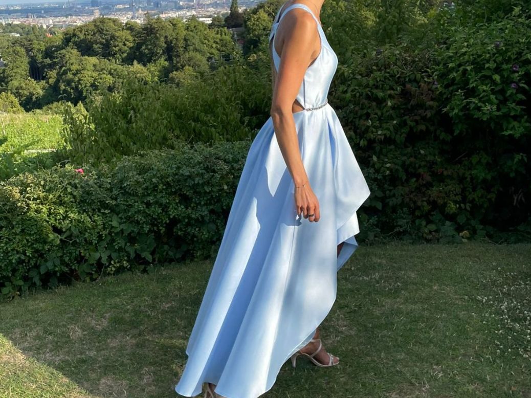 Vestiti: Elegantes blaues Kleid – Usato da Zürich venduto da Doriga 2