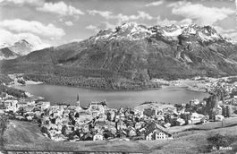 St. Moritz GR - Panoramablick auf See und Berge