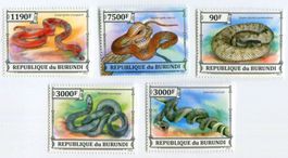 Briefmarken "Schlangen". Burundi.