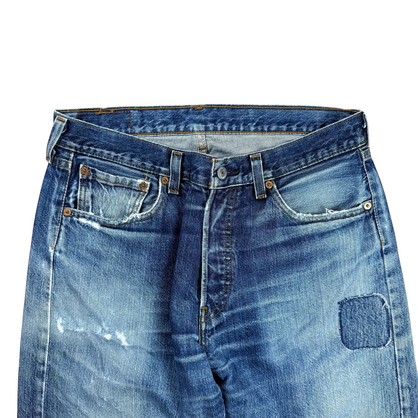 Levi's Jeans: Vintage Levi's 501 Patchwork Jeans  - M – Gebraucht aus Herisau von 1asupply 4