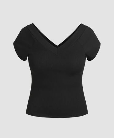 Schwarzes V-Schnitt shirt, Cider, Grösse 2XL