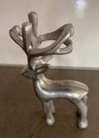 Deko Hirsch Weihnachten Silber, ca. 16cm hoch Figur, metall