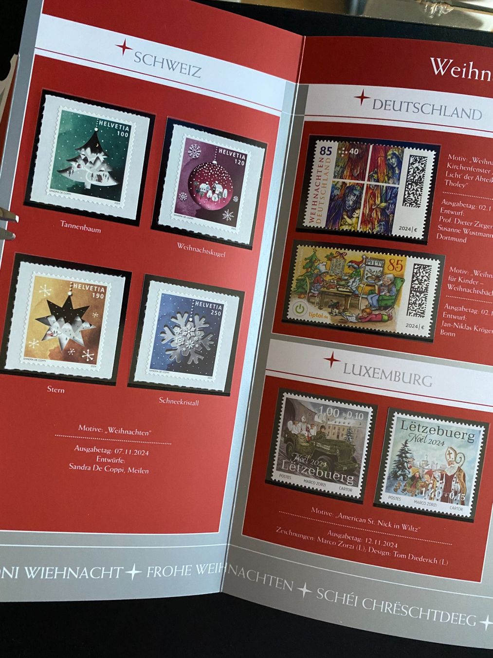 Tutti i francobolli: Weihnachtsbriefmarken 2024 Multilaterale Set FL AT DE LU CH – Nuovo (secondo la descrizione) da Niederrohrdorf venduto da park5 4