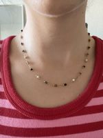 Halskette S.steel goldfarben mit bunten Perlen neu