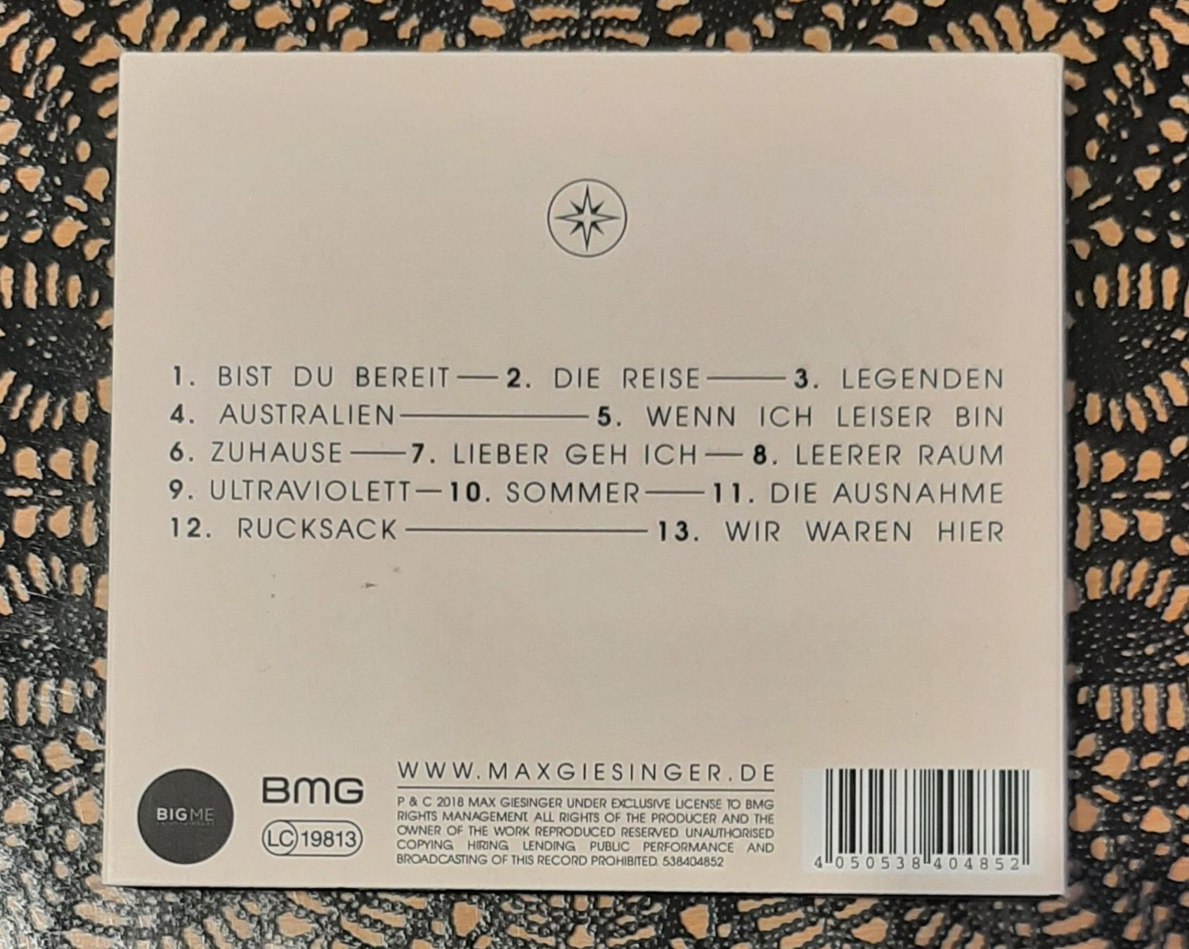 CDs: Max Giesinger - Reise, DE Pop CD Album 2018 – D'occasion à Schönenberg TG par breiti12 1