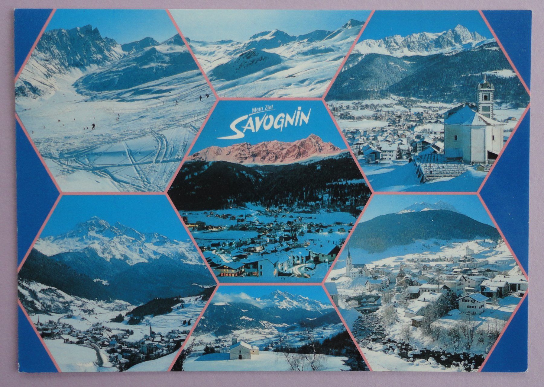 Cartoline postali: Savognin 1210 m, Surses mit Skigebiet Radons – Usato da Fétigny venduto da Billy2miny