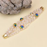 Mondstein Weiss Perlen Armband Bracelet Pierre de lune