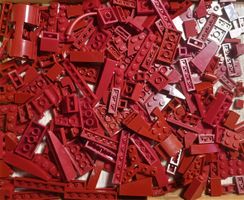LEGO 190 Verschiedene  Burgunderrot Teile -D73