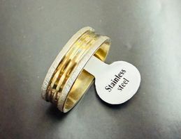 Edelstahlring, Gold/Silber Design - Grösse 22