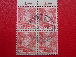 1942, Nr.205Az Viererblock von BASEL, Kat: 250.-+ signiert.
