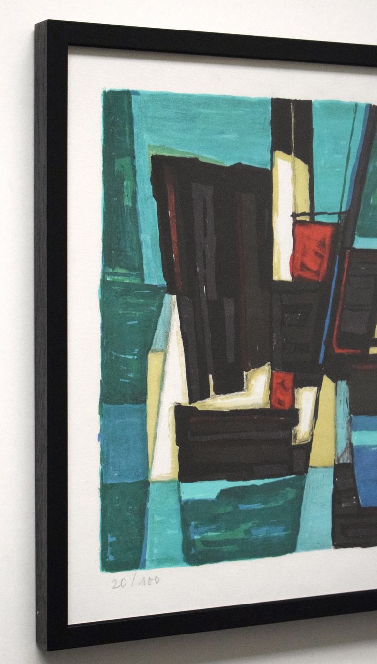 Grafica & Litografie: Luchsinger Ernst Orig. Litho abstrakt Dampfschiff – Usato da Zürich venduto da Kunstvoll 6