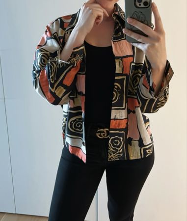 Elegante Seidenbluse, Vintage Style, Gr. M 100% Seide